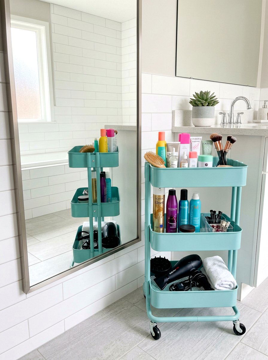 Rolling Utility Cart - 30 beauty product storage ideas