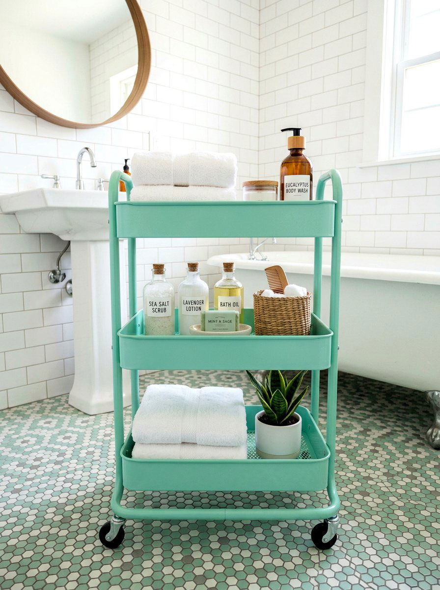 Rolling Utility Cart - 30 modular apartment storage ideas