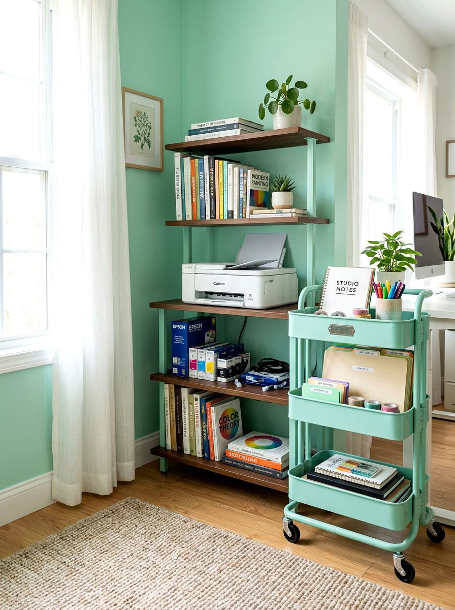 Rolling Utility Cart - 30 office organization ideas