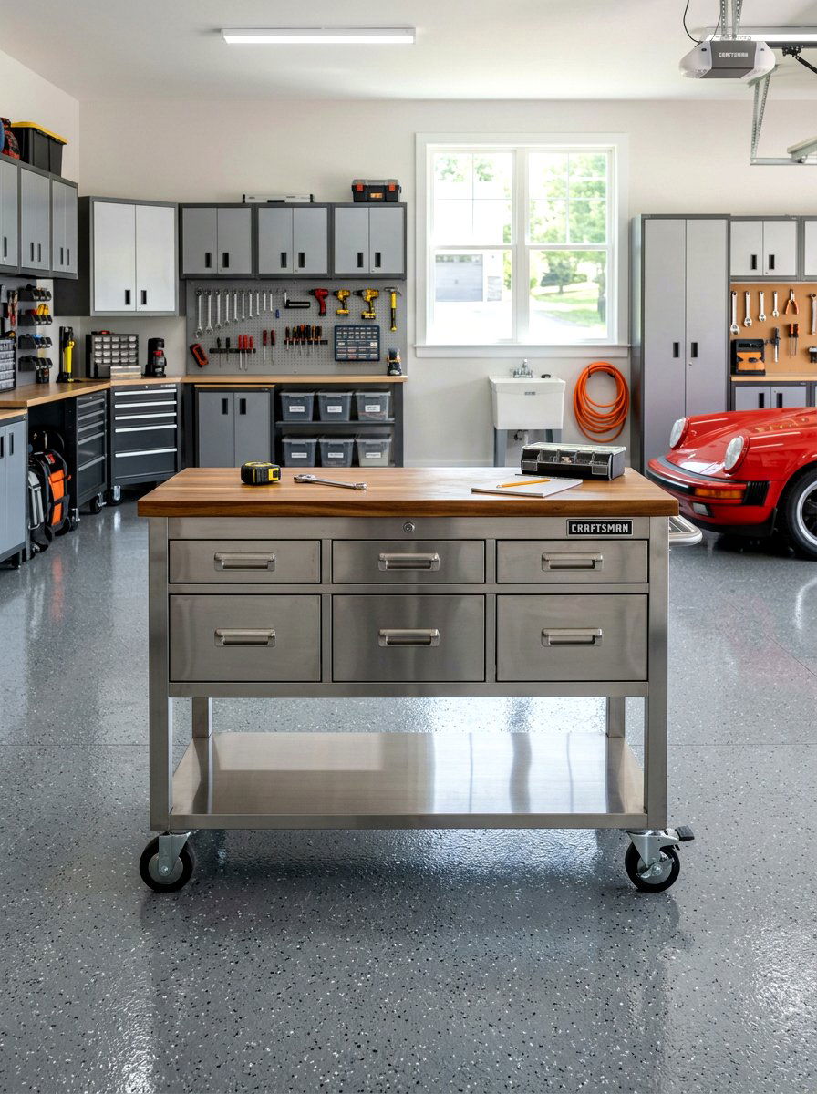 Rolling Workbench Cabinet - 30 garage storage ideas
