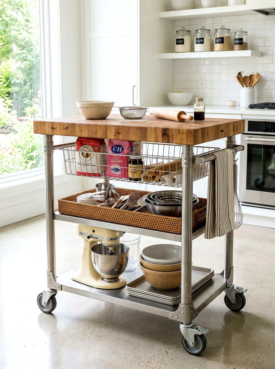 Rolling baking cart - 30 baking corner ideas