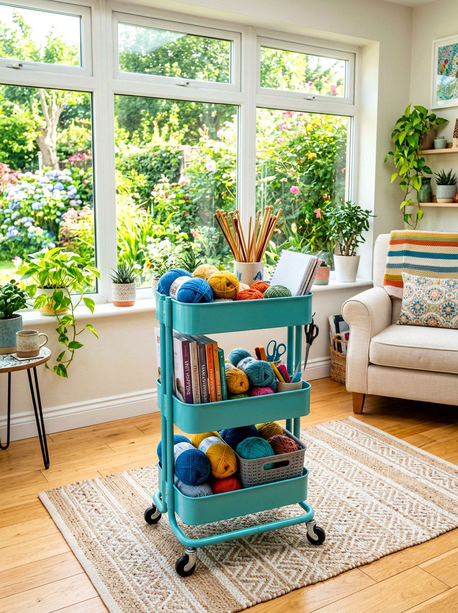 Rolling craft carts - 30 yarn storage ideas