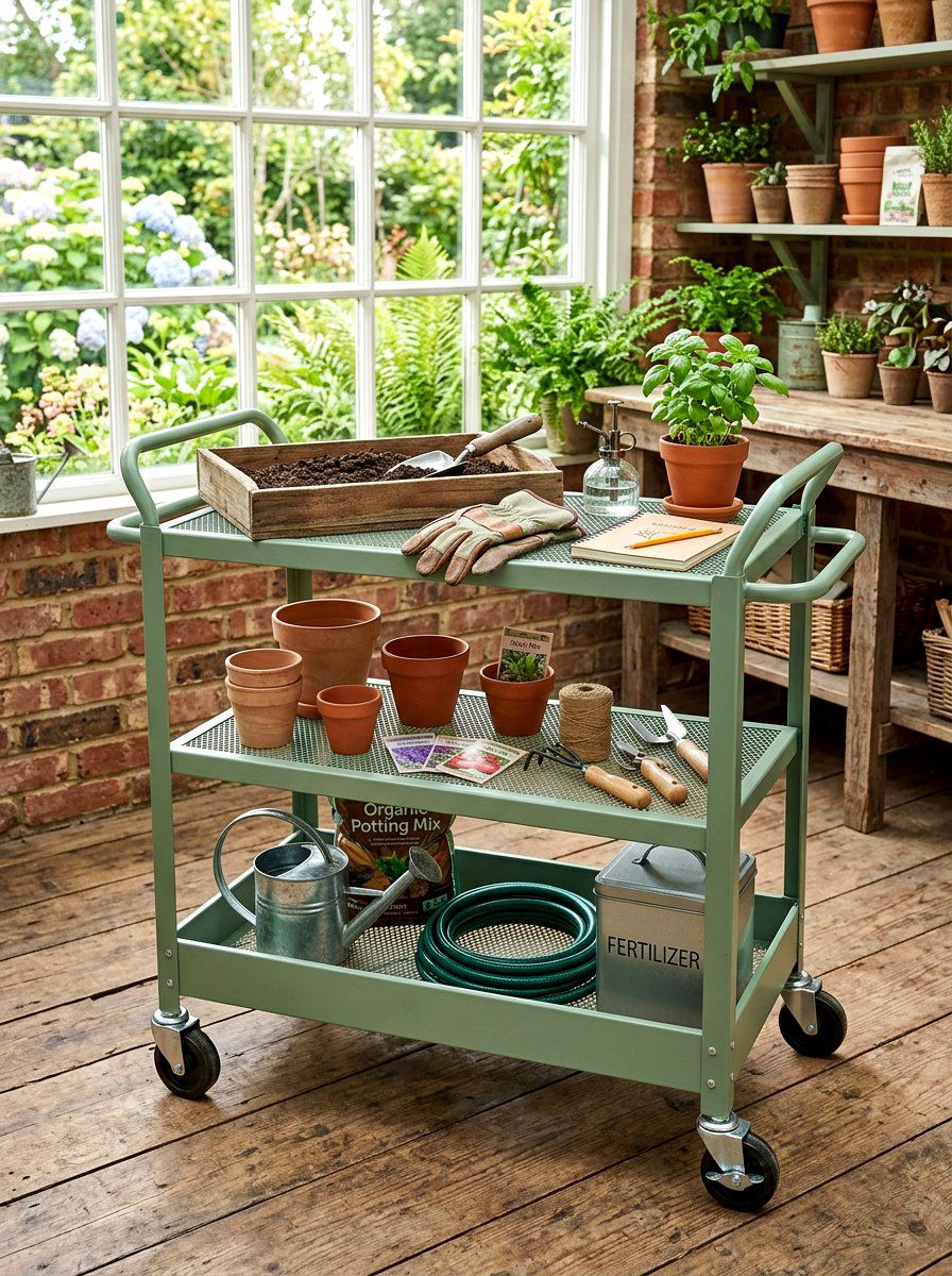 Rolling garden cart - 30 potting shed storage ideas