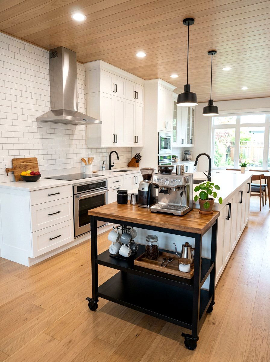 Rolling kitchen cart - 30 small apartment storage ideas