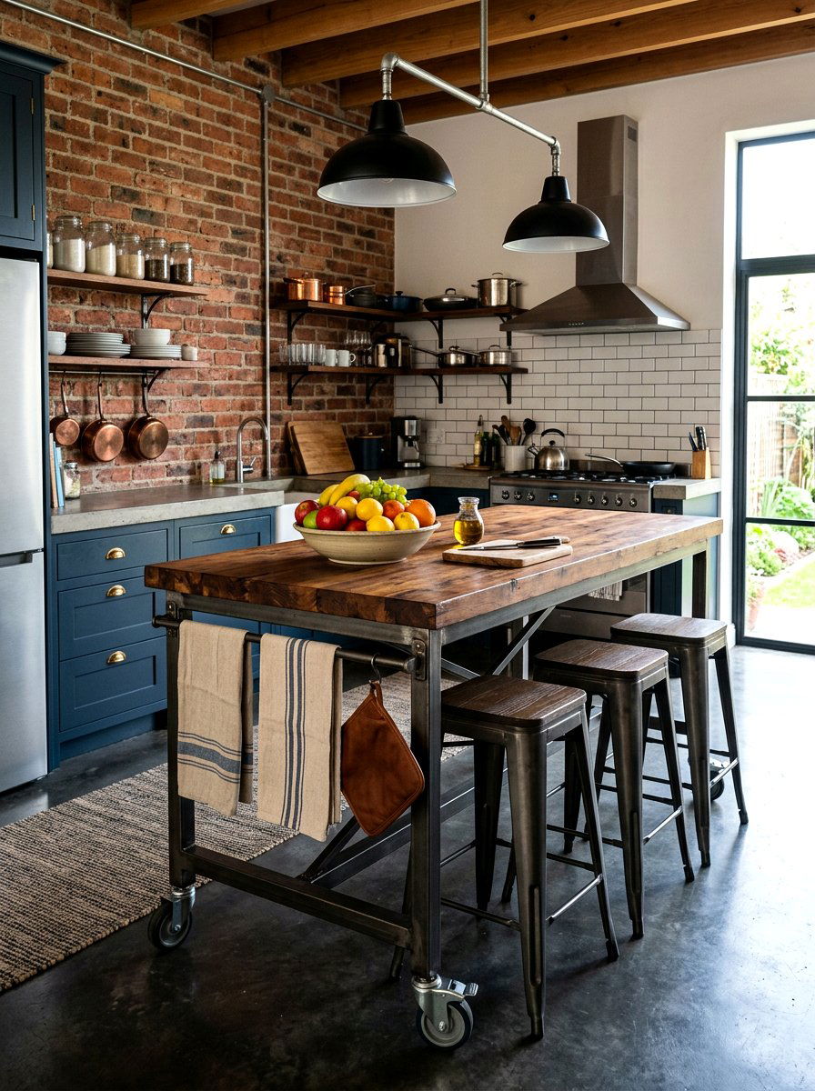 Rolling kitchen island cart - 30 rental kitchen ideas