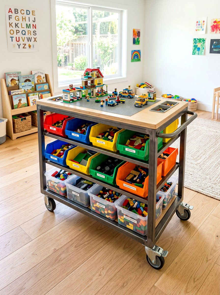 Rolling lego table with wheels - 30 lego table ideas