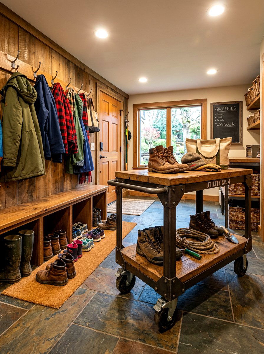Rolling metal wood cart - 30 log holder ideas