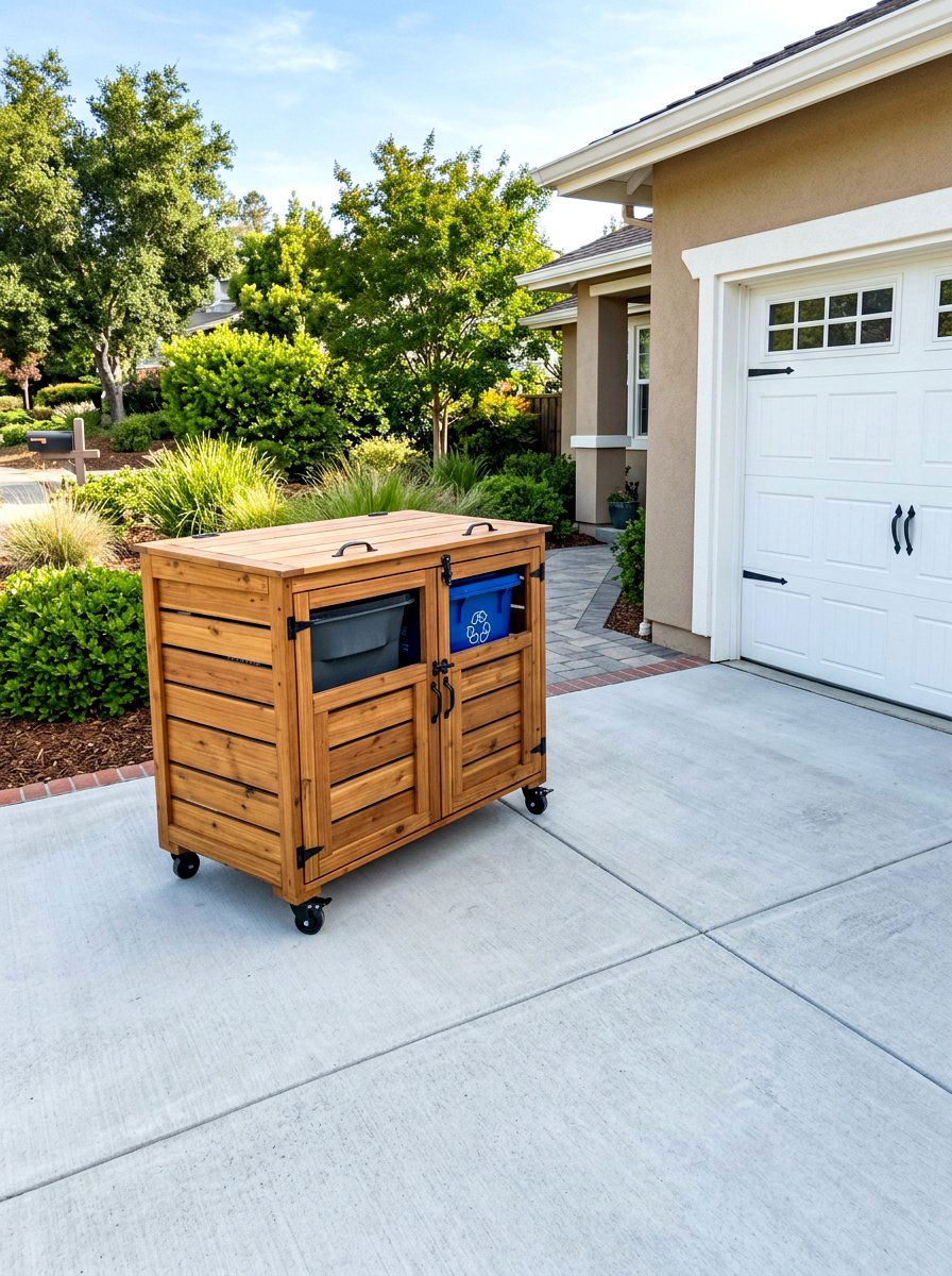 Rolling trash can enclosure - 30 trash can enclosure ideas