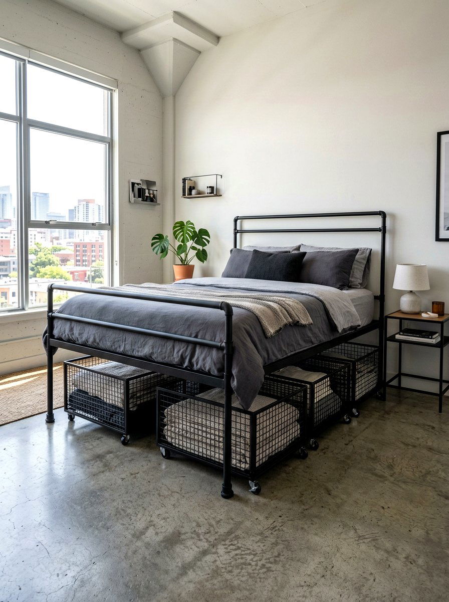Rolling wire bins - 30 under bed storage aesthetic ideas