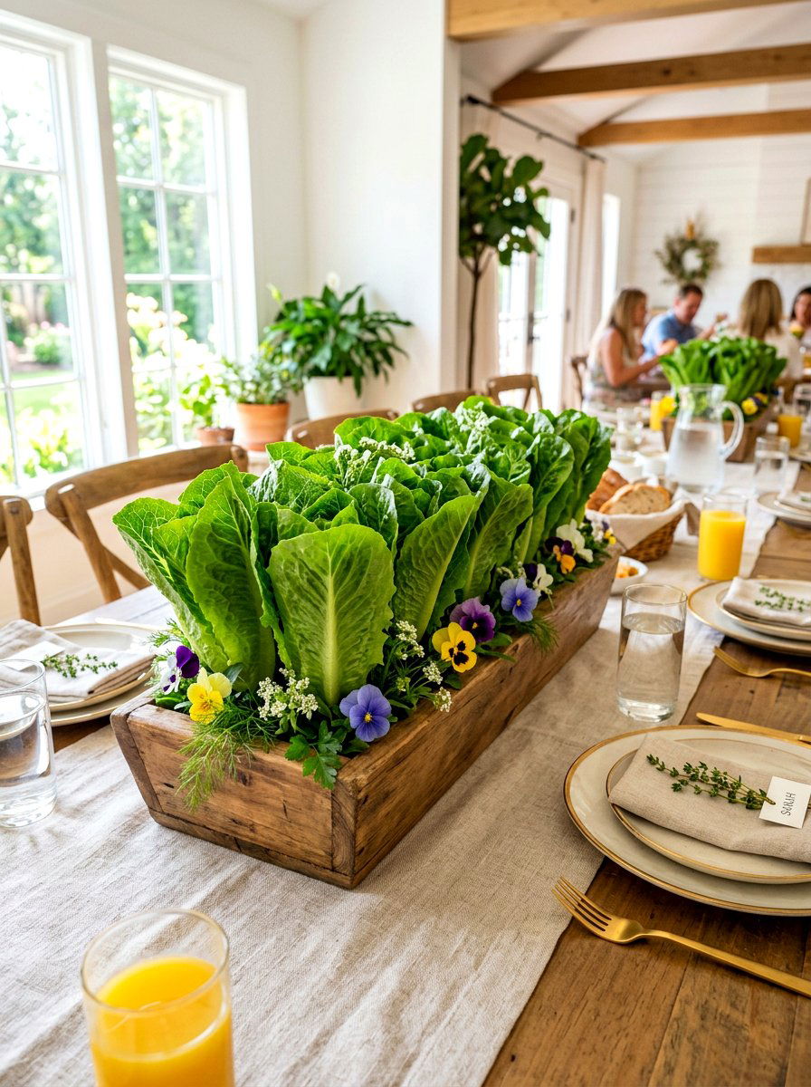 Romaine Lettuce Centerpiece - 30 vegetable centerpiece ideas