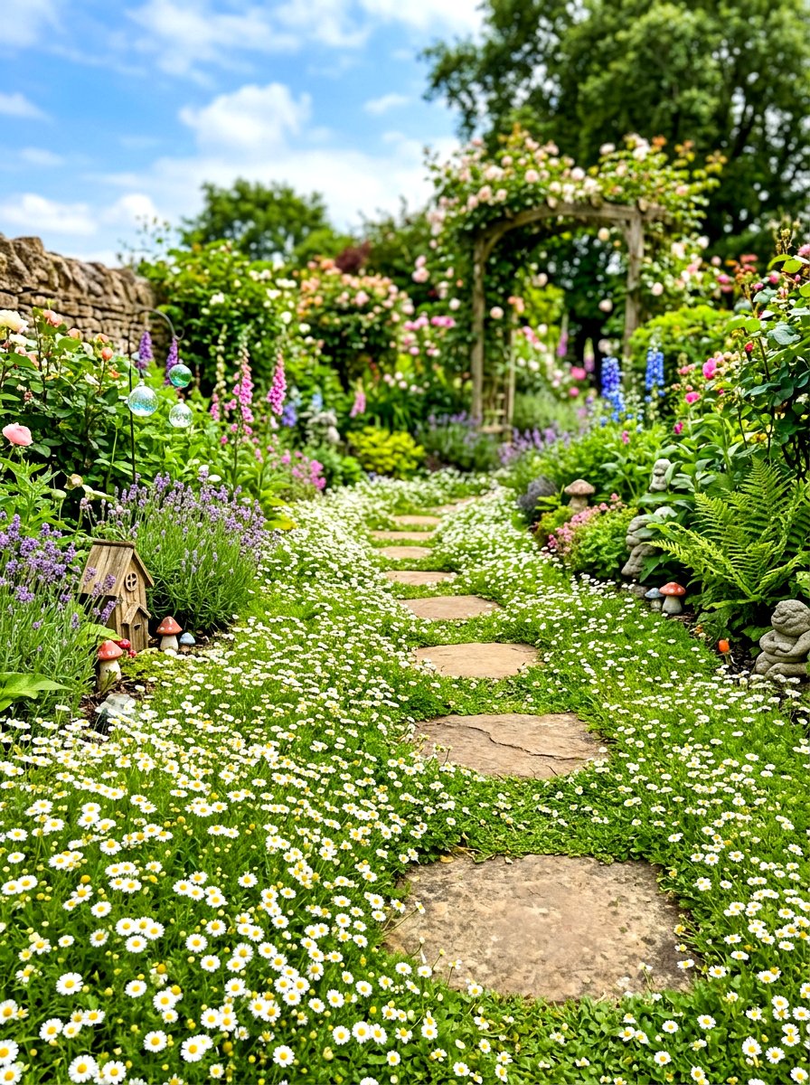 Roman Chamomile Groundcover - 30 fragrant pathway ideas