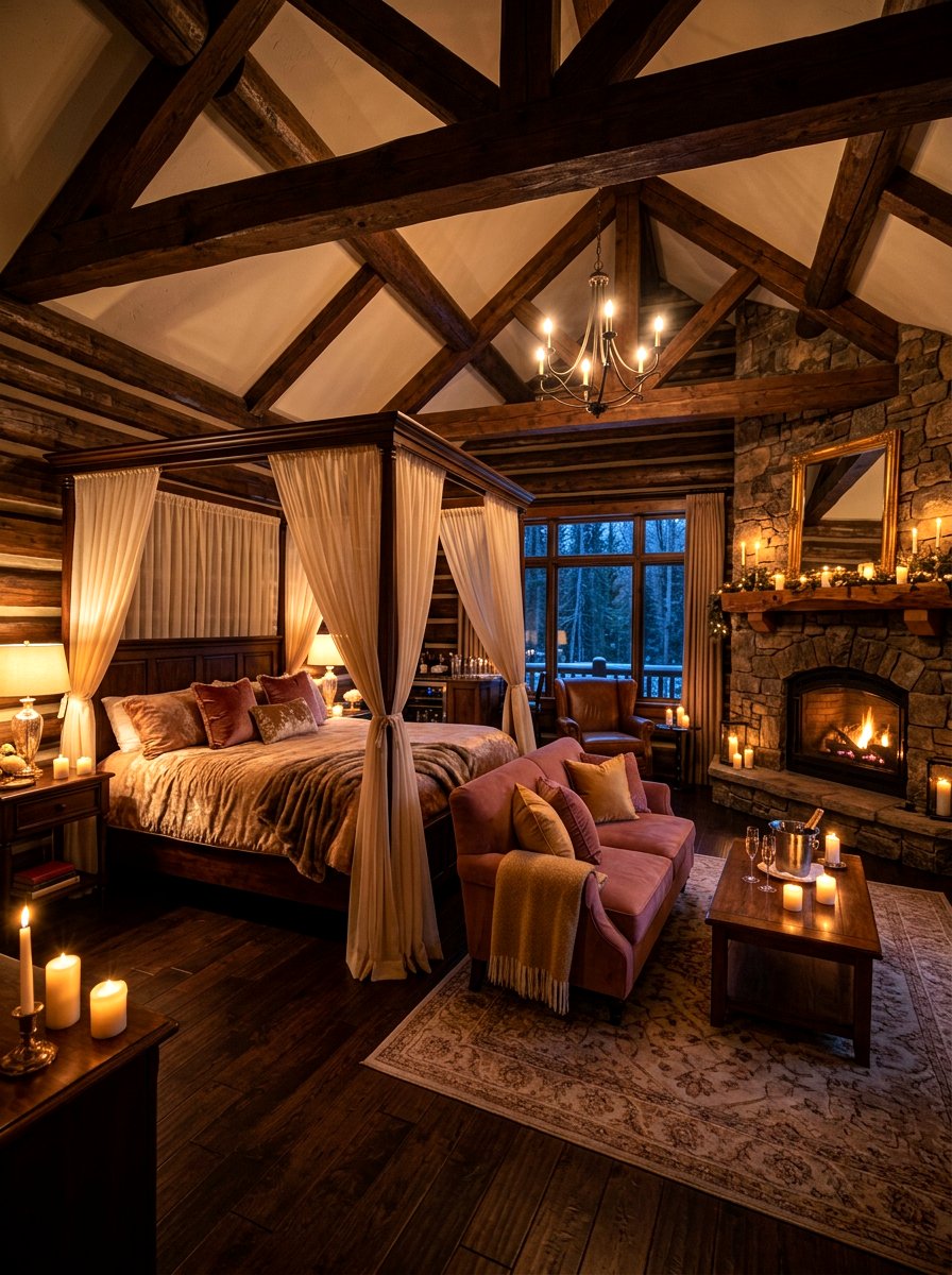Romantic Cabin Suite - 30 cabin bedroom ideas