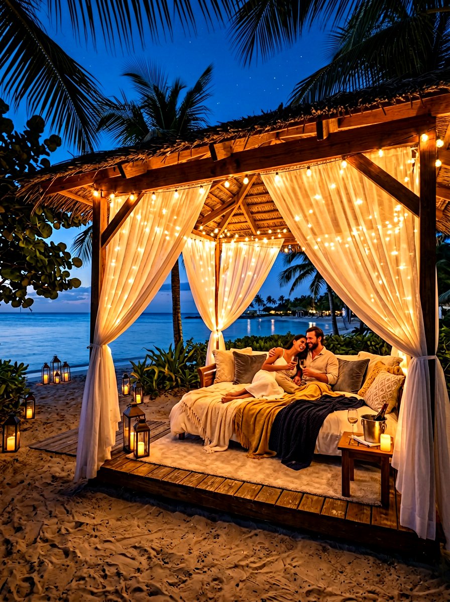 Romantic Evening Cabana - 30 cabana lounge ideas