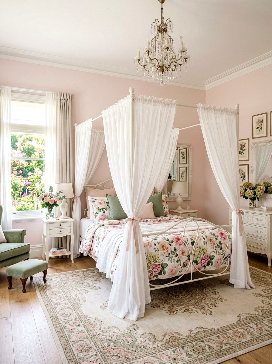 Romantic Floral Bedroom - 30 European bed styling ideas