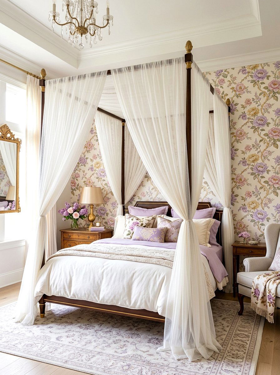 Romantic Floral Wallpaper - 30 floral wallpaper bedroom ideas