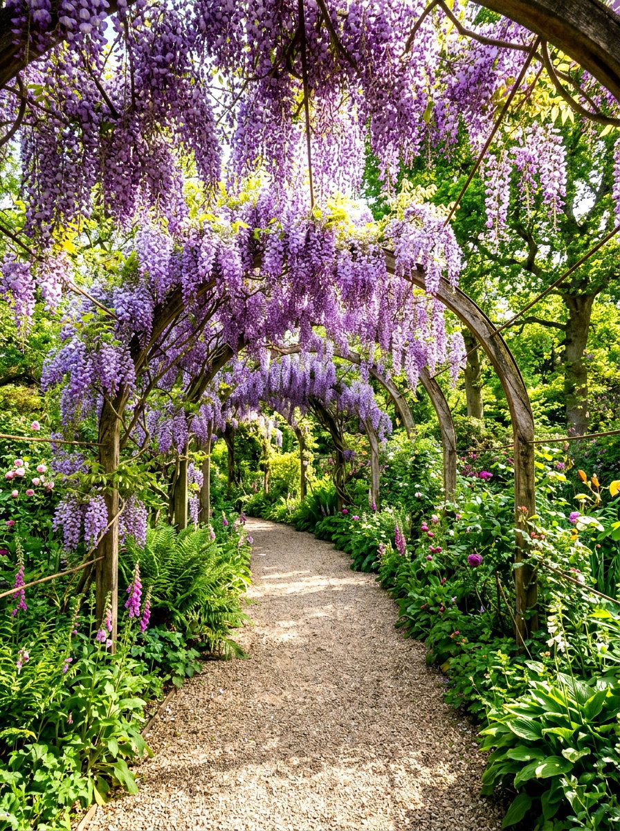 Romantic Flower Tunnel - 30 flower field backyard ideas