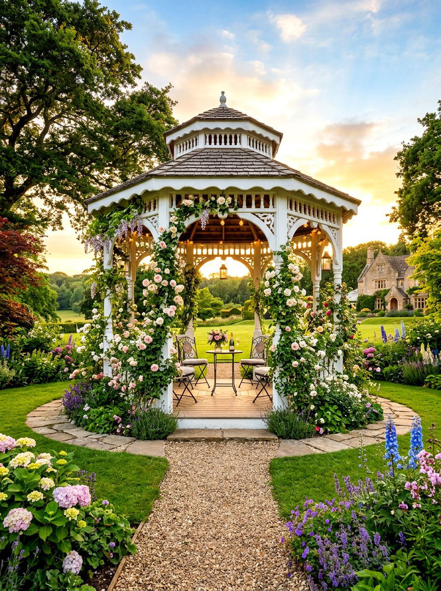 Romantic Garden Gazebo - 30 English garden ideas