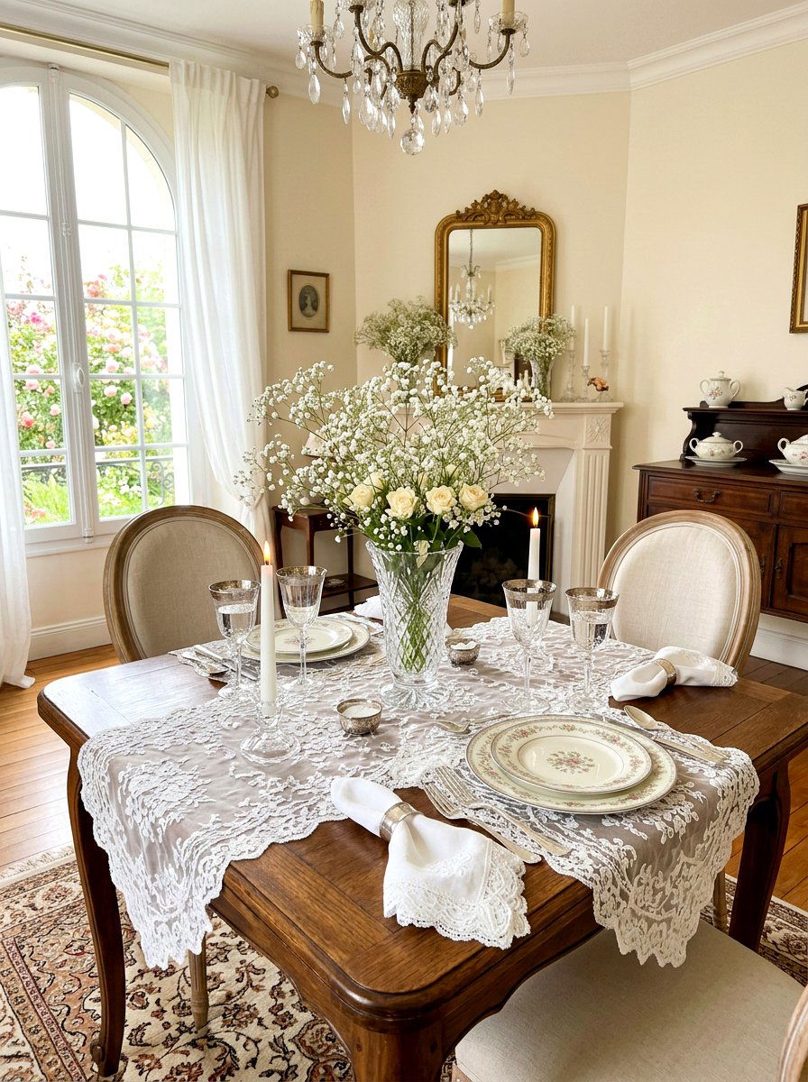 Romantic Lace Decor - 30 everyday table setting ideas