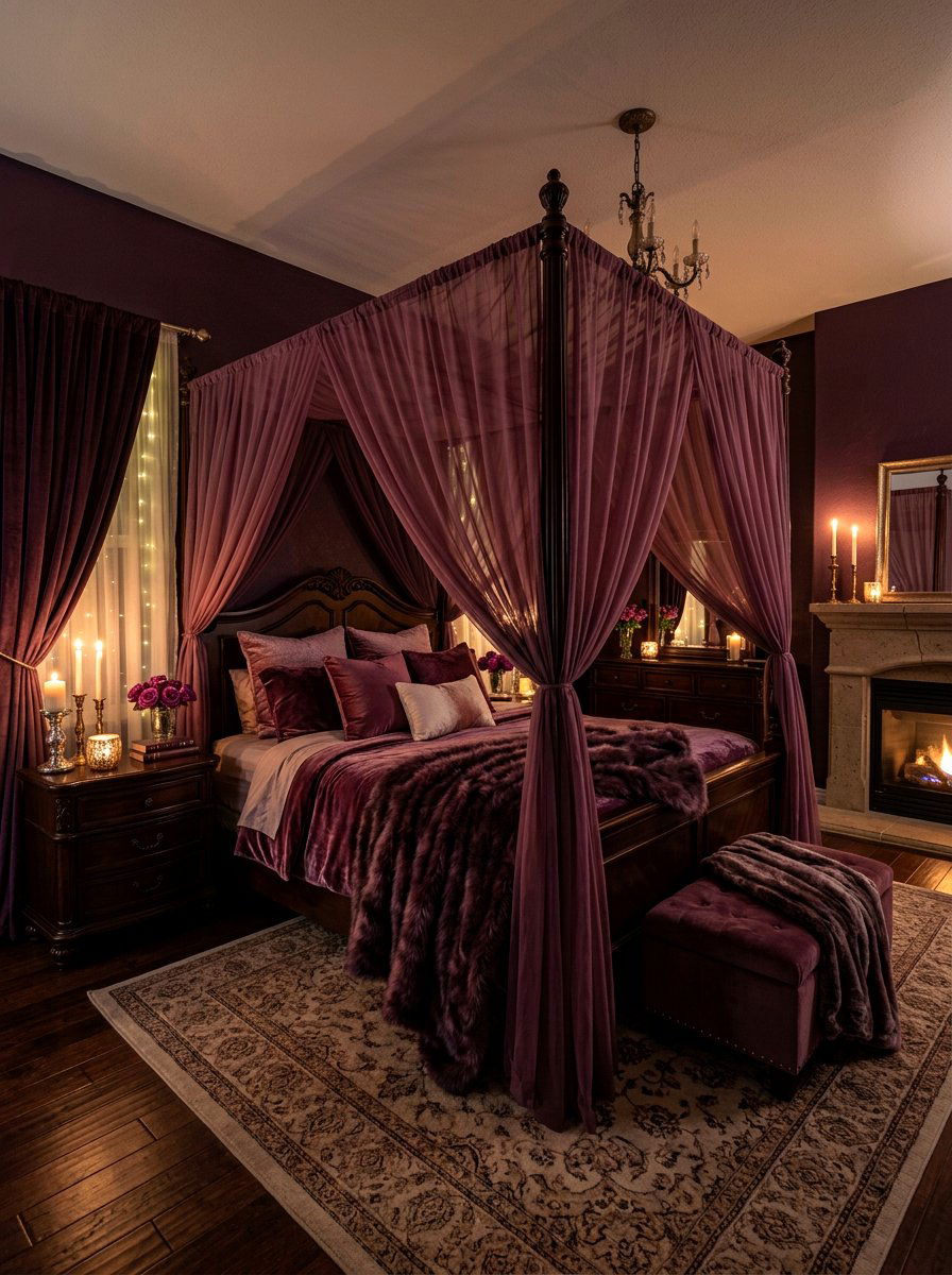 Romantic Plum Bedroom - 30 plum bedroom ideas