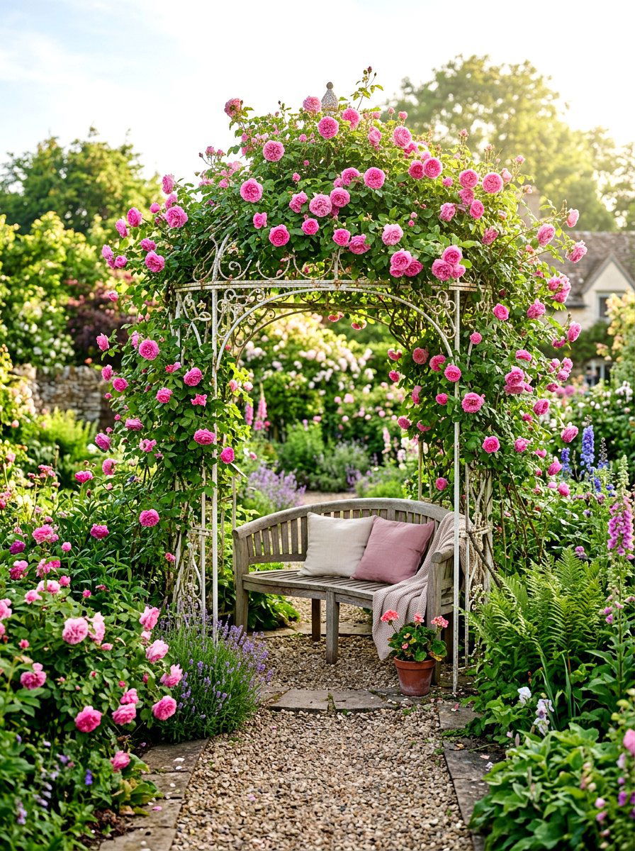 Romantic Rose Arbor - 30 rose garden ideas