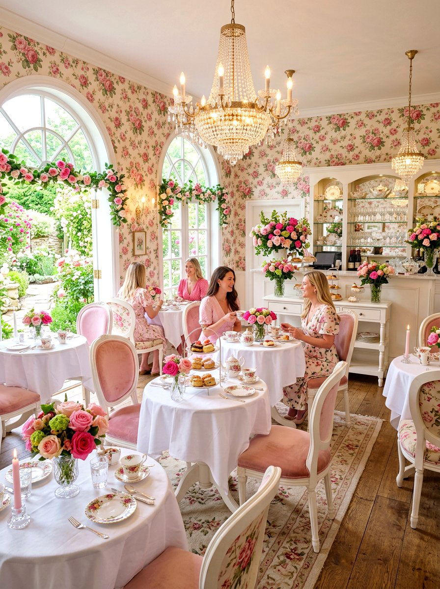 Romantic Rose Tea Room - 30 English tea room ideas