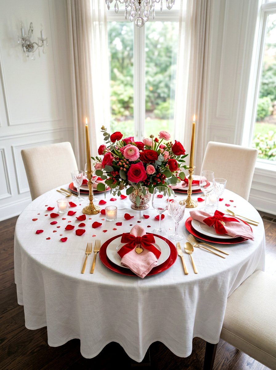 Romantic Valentine Table Setting - 30 Valentine home decor ideas