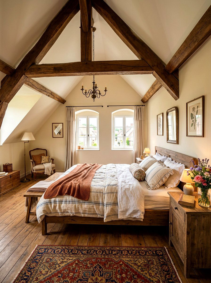 Romantic attic bedroom - 30 Parisian hotel bedroom ideas