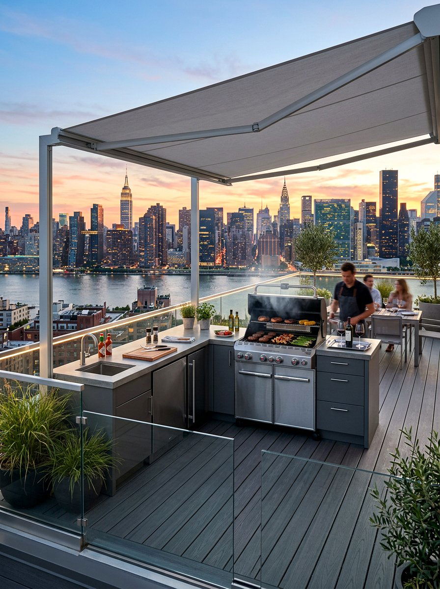 Rooftop BBQ Station - 30 bbq area ideas