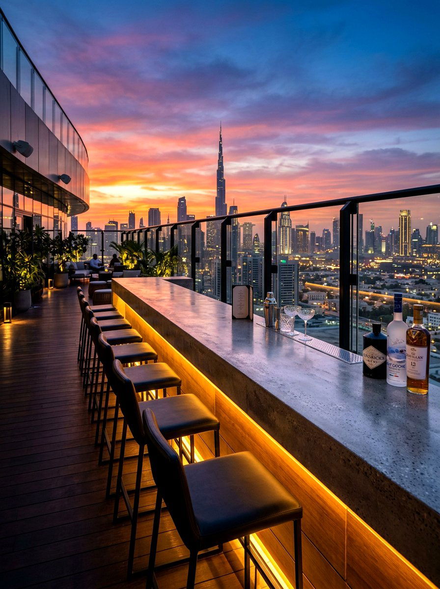 Rooftop Bar Counter - 30 rooftop garden ideas