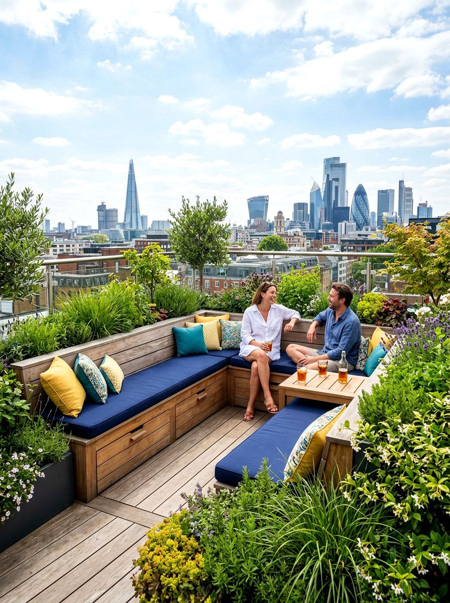 Rooftop Built In Seating - 30 rooftop patio garden ideas