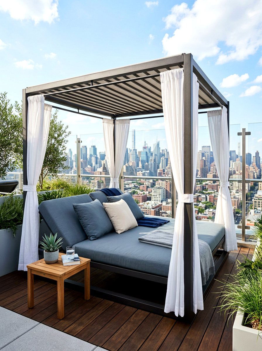 Rooftop Cabana Bed - 30 cabana bed patio ideas