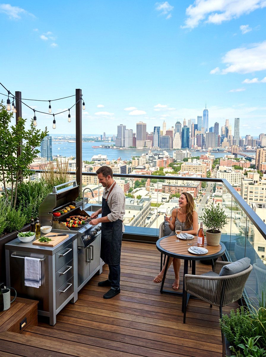 Rooftop Cooking Area - 30 outdoor kitchen ideas