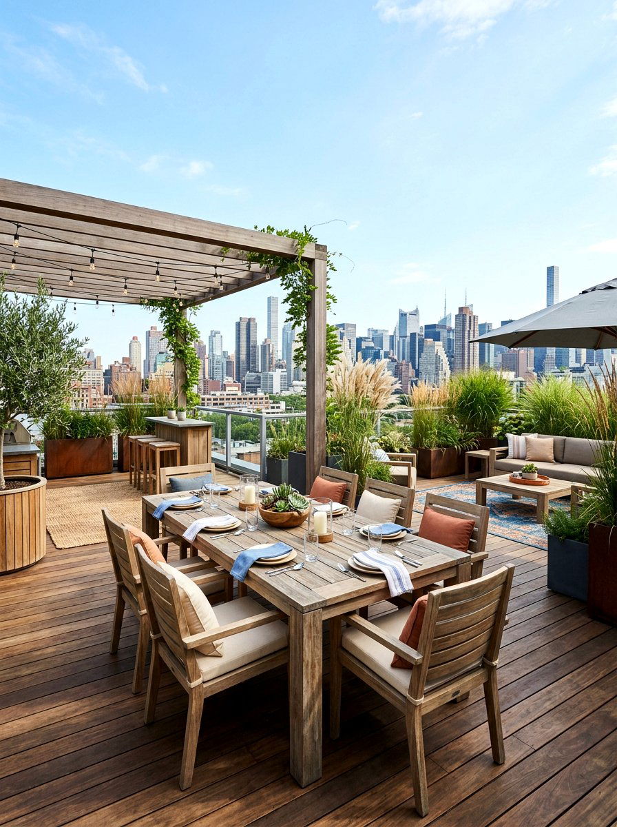 Rooftop Deck Dining Area - 30 deck dining zone ideas