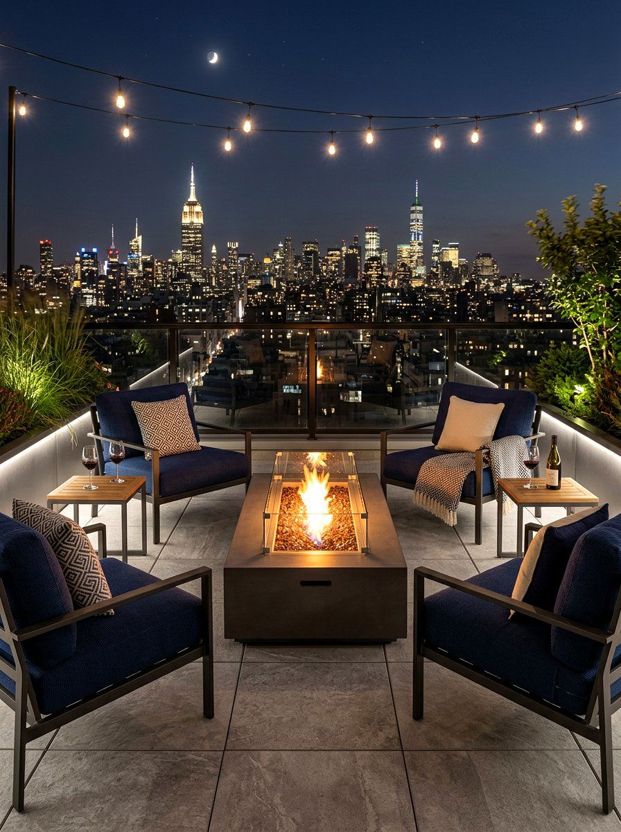 Rooftop Fire Pit Area - 30 rooftop patio ideas