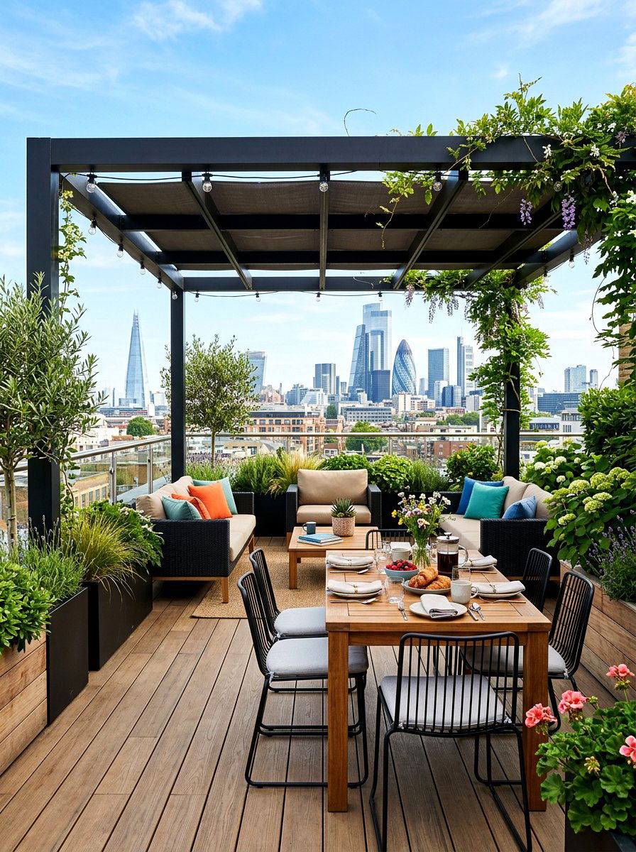 Rooftop Garden Breakfast Room - 30 indoor outdoor breakfast room ideas