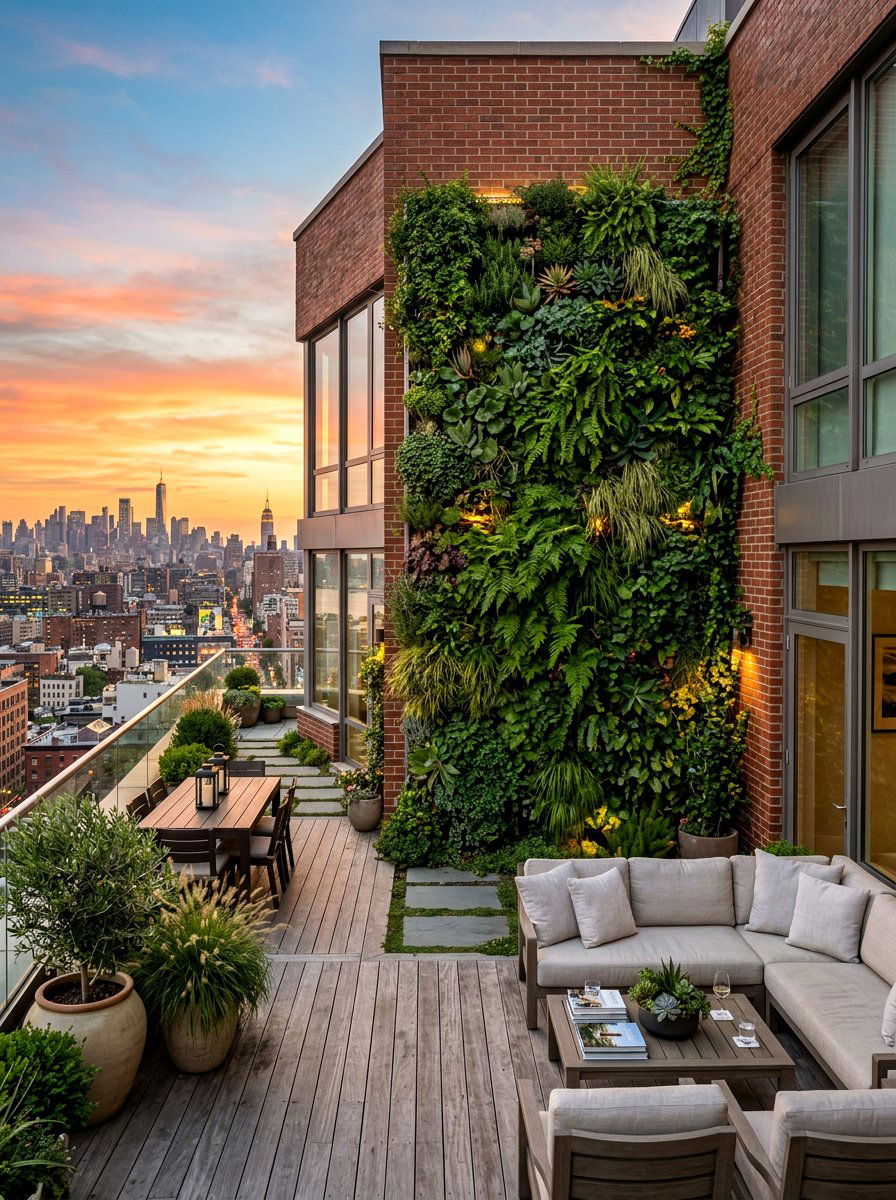 Rooftop Garden Green Wall - 30 living wall ideas