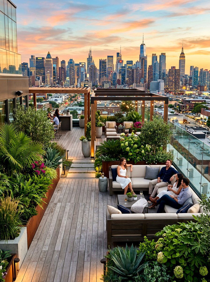 Rooftop Garden Lounge - 30 backyard hosting aesthetic ideas