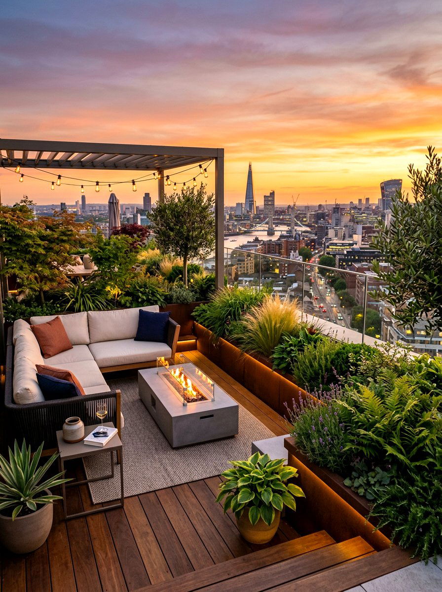 Rooftop Garden Terrace - 30 indoor outdoor living ideas