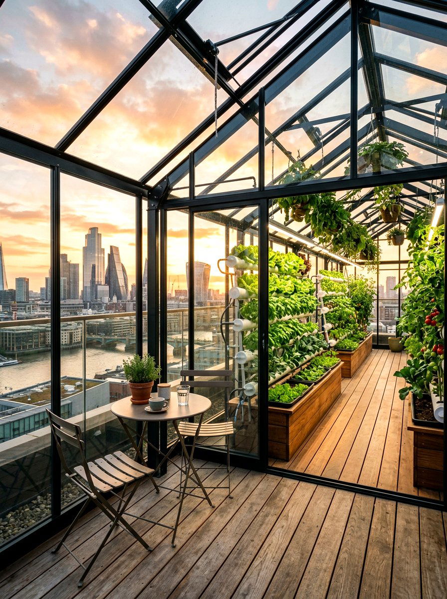 Rooftop Glass Greenhouse - 30 attached greenhouse ideas