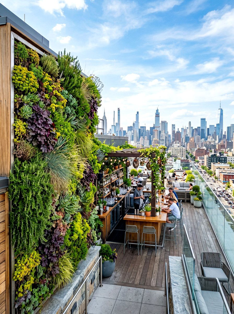 Rooftop Green Wall - 30 green wall ideas