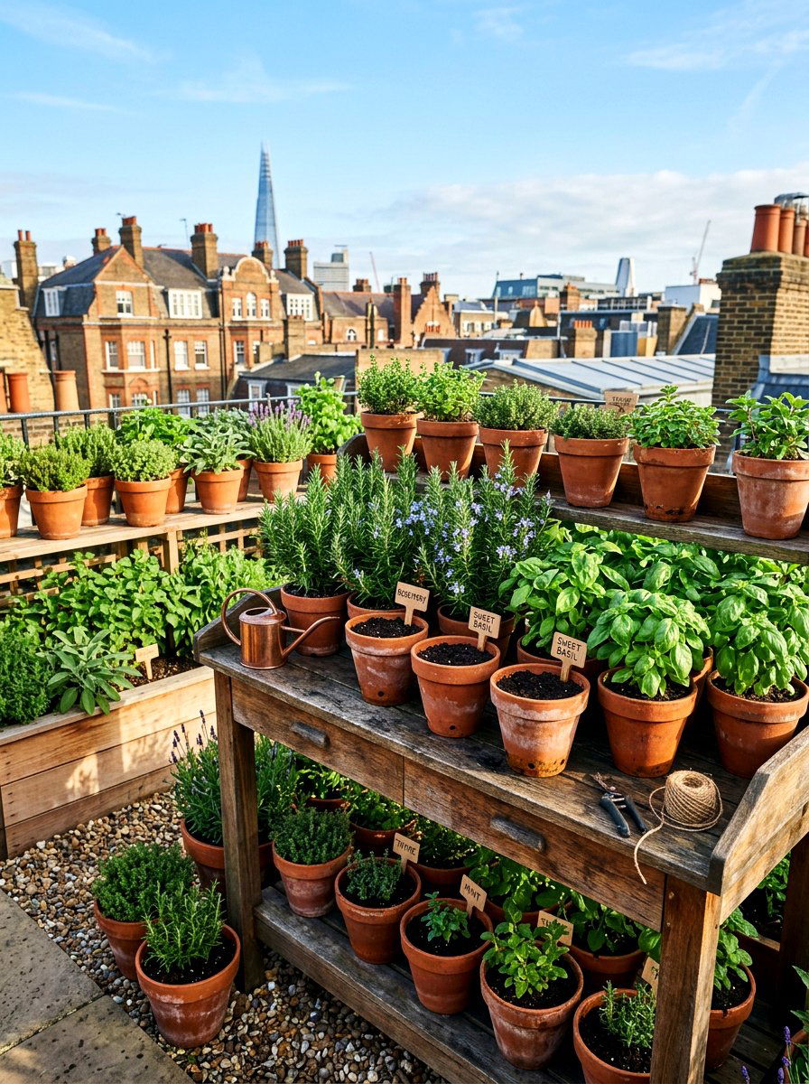 Rooftop Herb Garden - 30 rooftop garden ideas