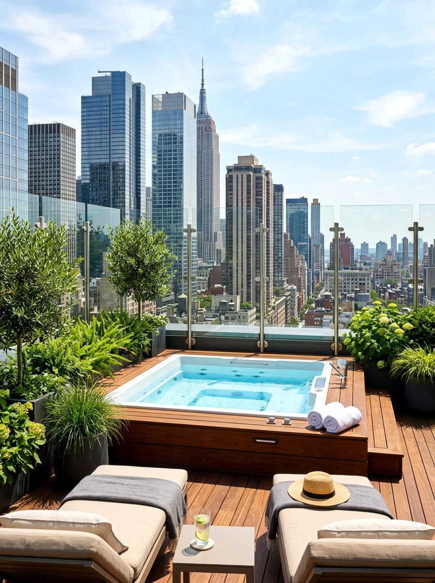Rooftop Hot Tub Deck - 30 hot tub deck ideas