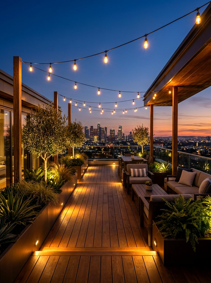 Rooftop Lighting Layout - 30 rooftop garden ideas