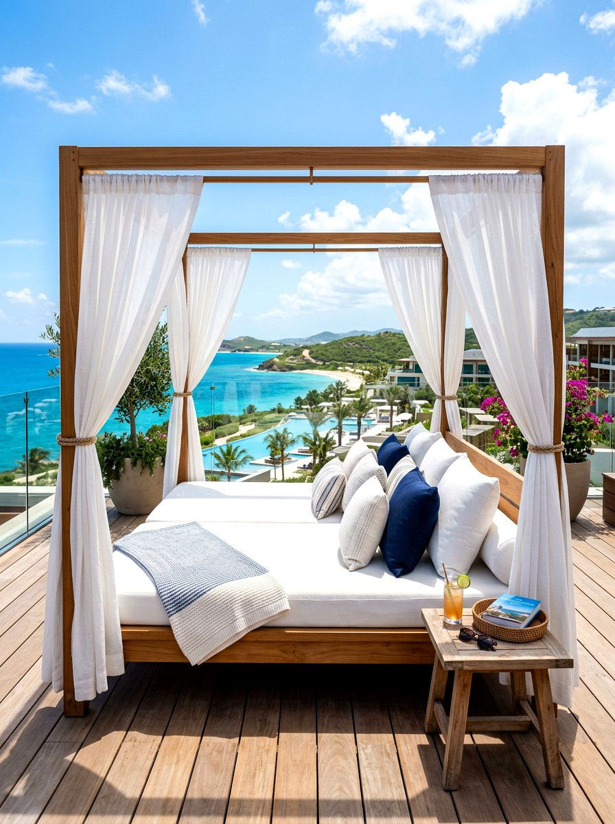 Rooftop Lounge Bed - 30 rooftop garden ideas