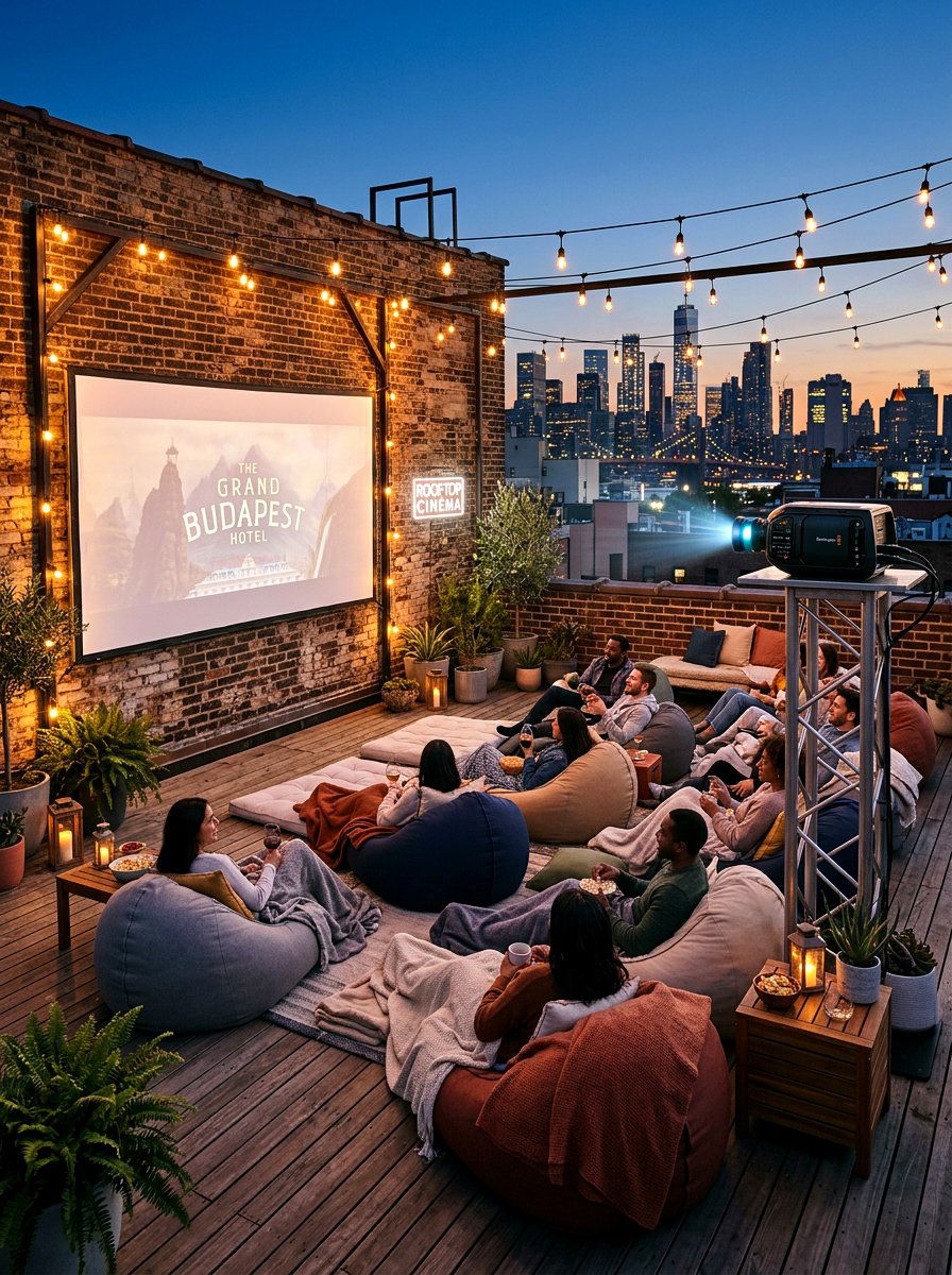 Rooftop Movie Theater - 30 rooftop patio ideas