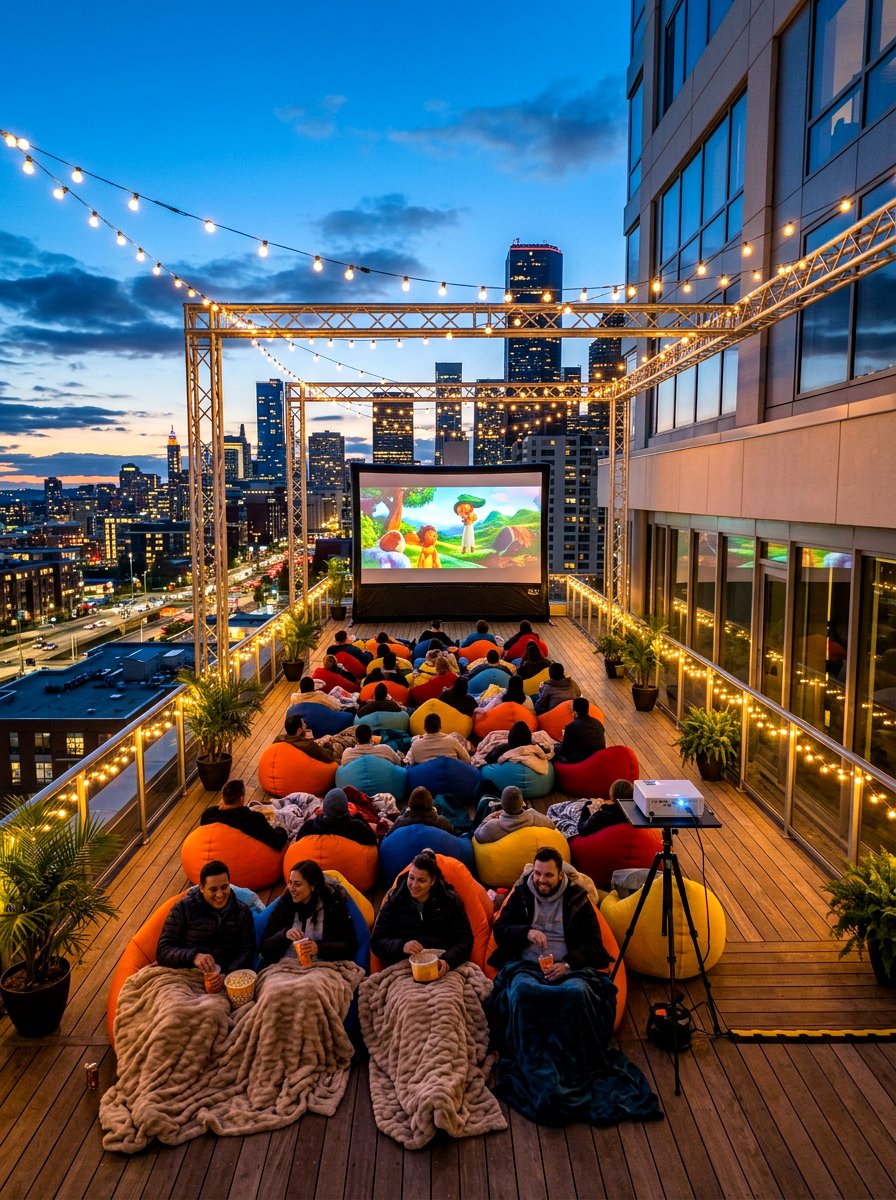Rooftop Movie Theater - 30 rooftop garden ideas