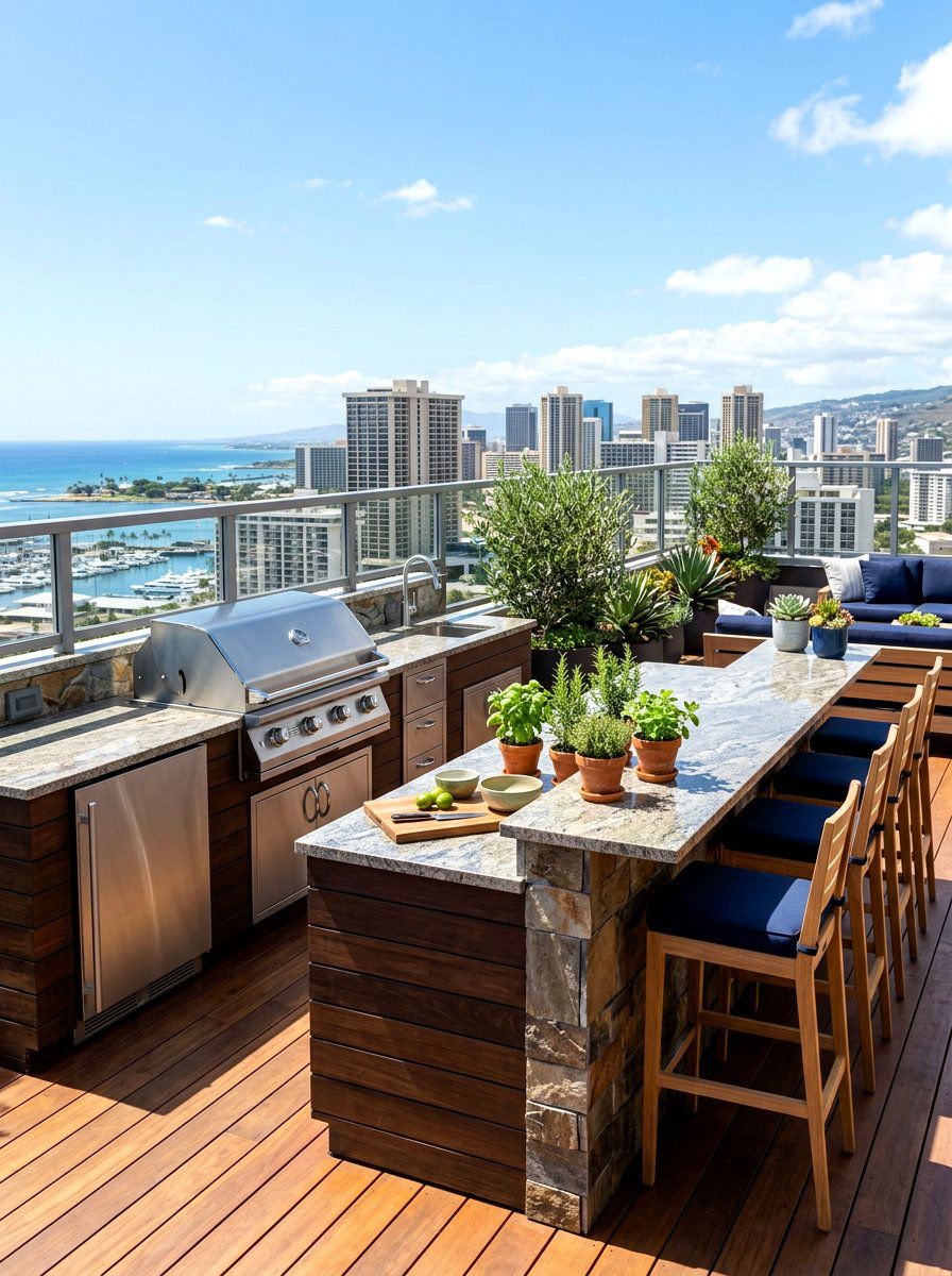 Rooftop Outdoor Kitchen - 30 rooftop garden ideas