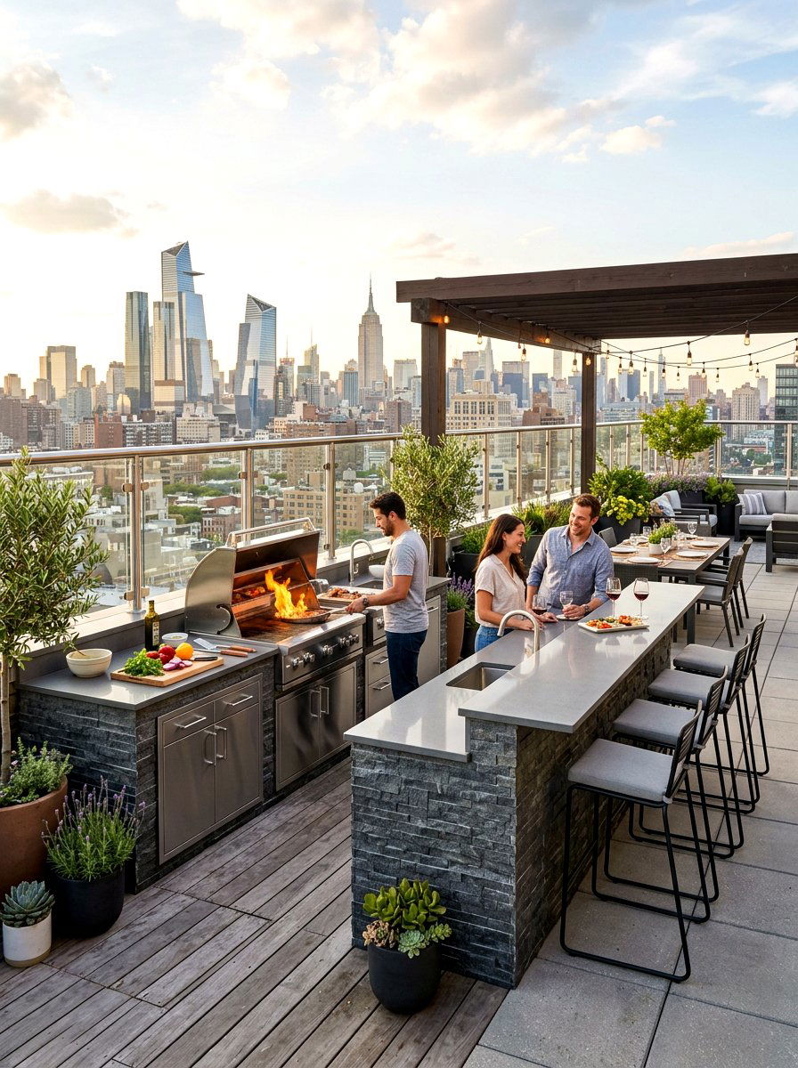 Rooftop Outdoor Kitchen - 30 rooftop patio ideas