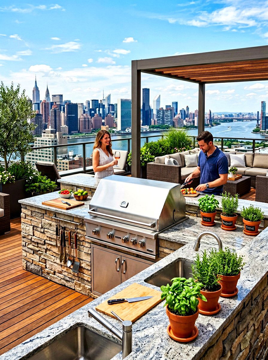 Rooftop Outdoor Kitchen - 30 rooftop patio garden ideas