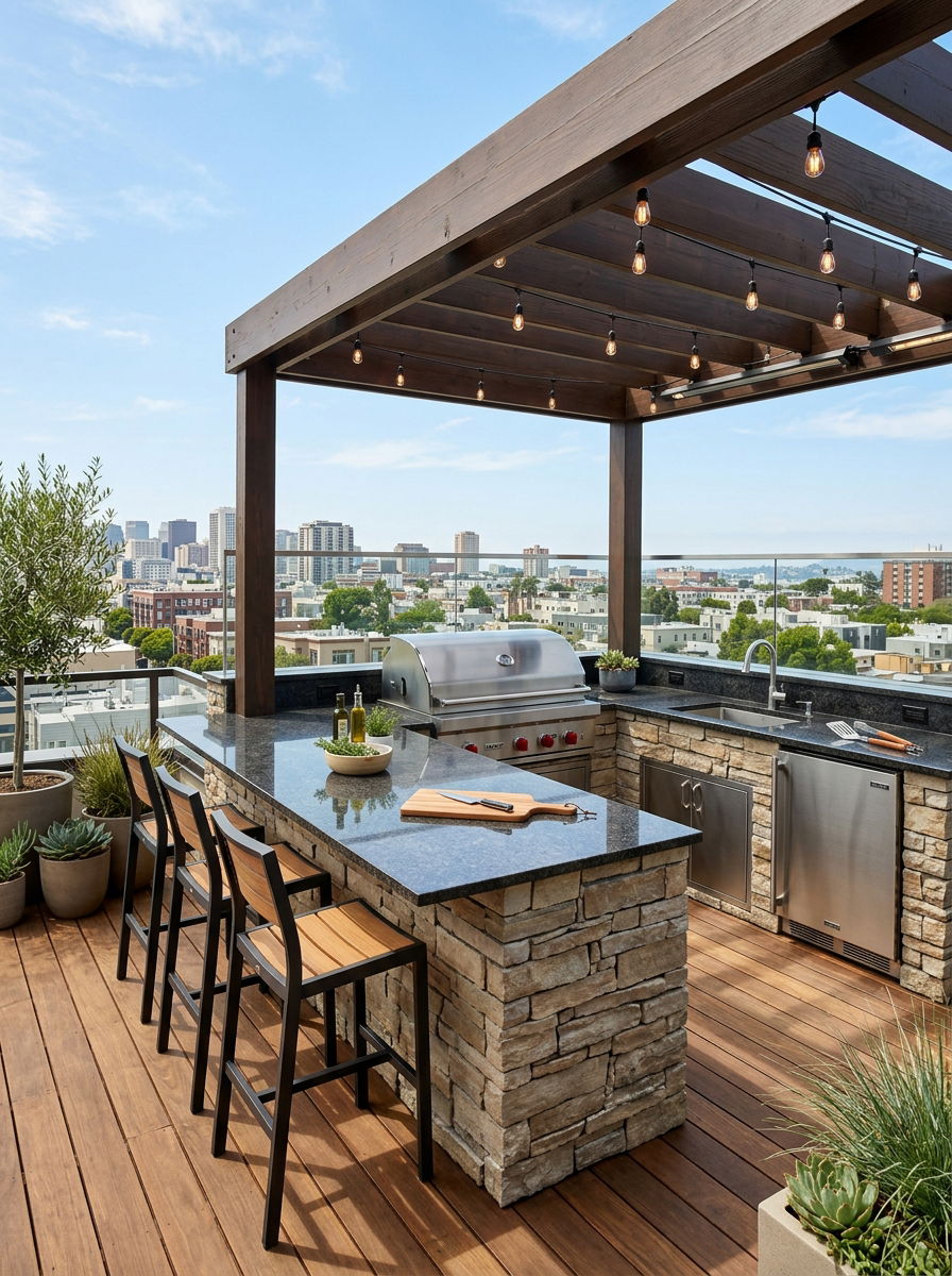 Rooftop Outdoor Kitchen - 30 rooftop deck ideas